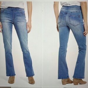 Wit & Wisdom AbSolution Itty Bitty High Waist Bootcut Glider Pull-On Jeans, 18W.